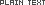 plain text
